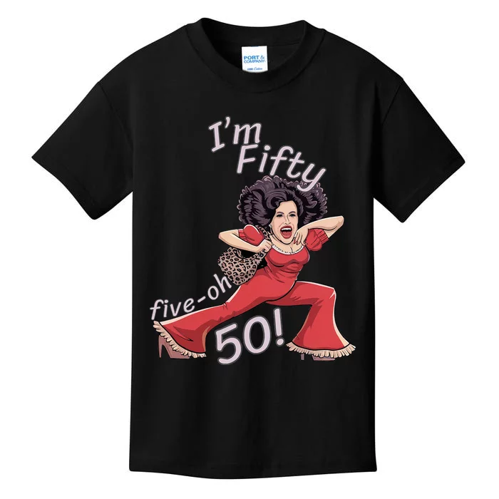 I’M Fifty Five Oh 50 Funny Sally Kick Lady O’Malley Birthday Kids T-Shirt