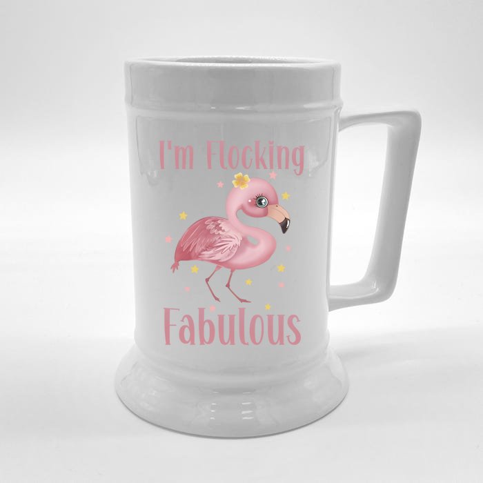 Im Flocking Fabulous Funny Flamingo Lovers Gift Front & Back Beer Stein