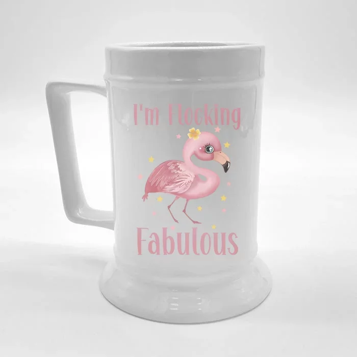 Im Flocking Fabulous Funny Flamingo Lovers Gift Front & Back Beer Stein