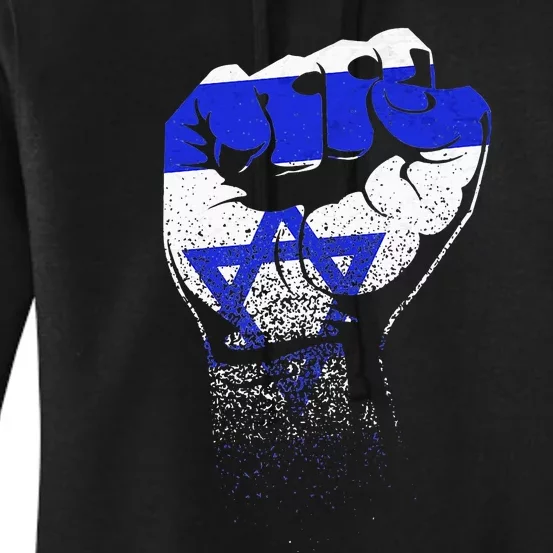 Israel Flag Fist Jerusalem Hebrew True Jew Israelite Women's Pullover Hoodie