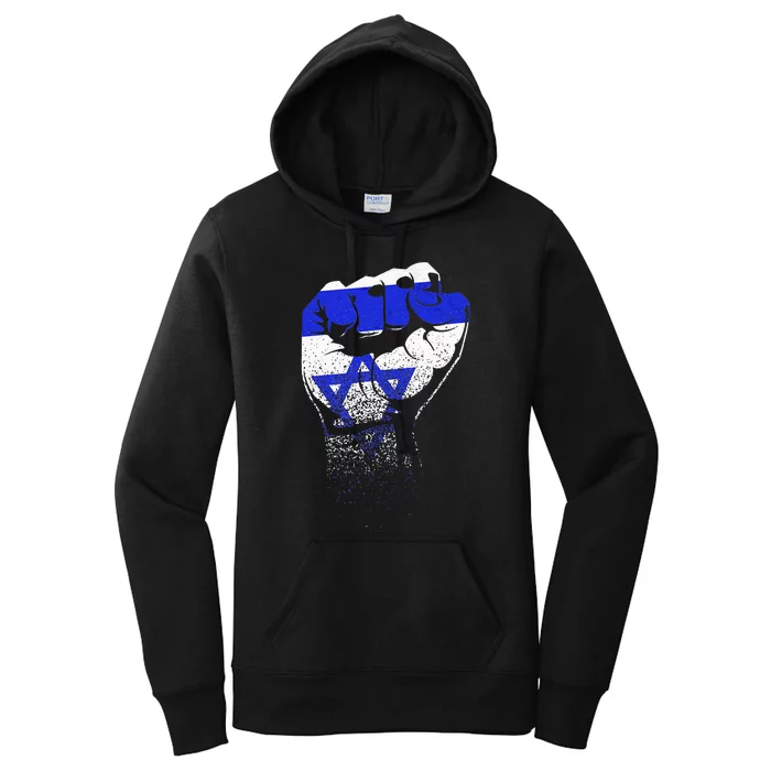 Israel Flag Fist Jerusalem Hebrew True Jew Israelite Women's Pullover Hoodie