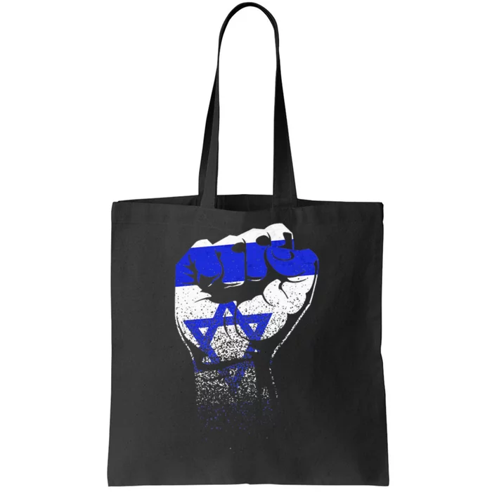 Israel Flag Fist Jerusalem Hebrew True Jew Israelite Tote Bag