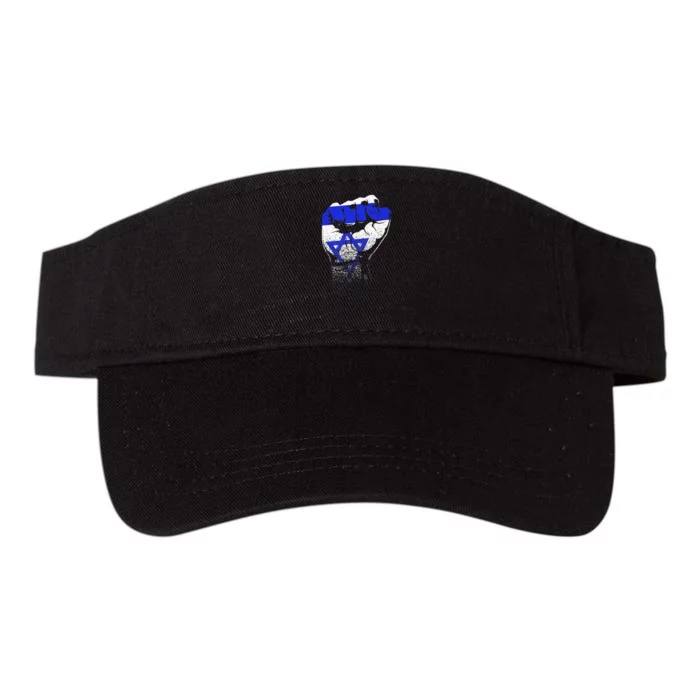 Israel Flag Fist Jerusalem Hebrew True Jew Israelite Valucap Bio-Washed Visor