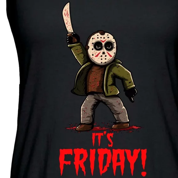 It's Friday Funny Halloween Horror Movie Ladies Essential Flowy Tank