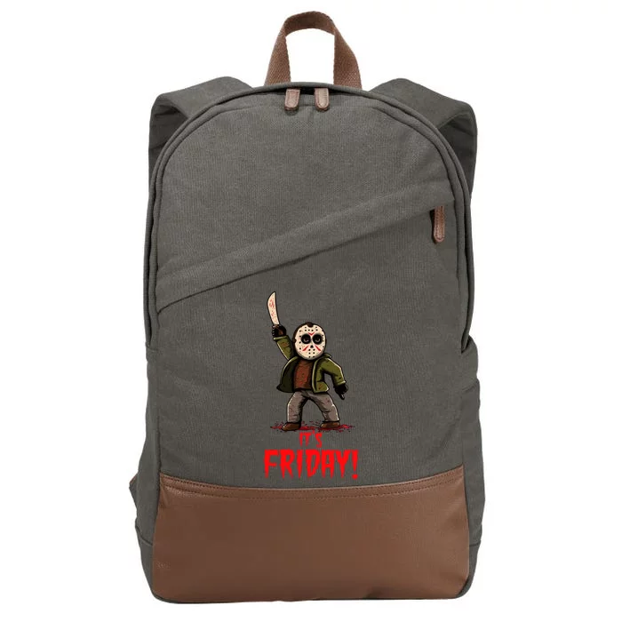 It's Friday Funny Halloween Horror Movie Cotton Canvas Backpack