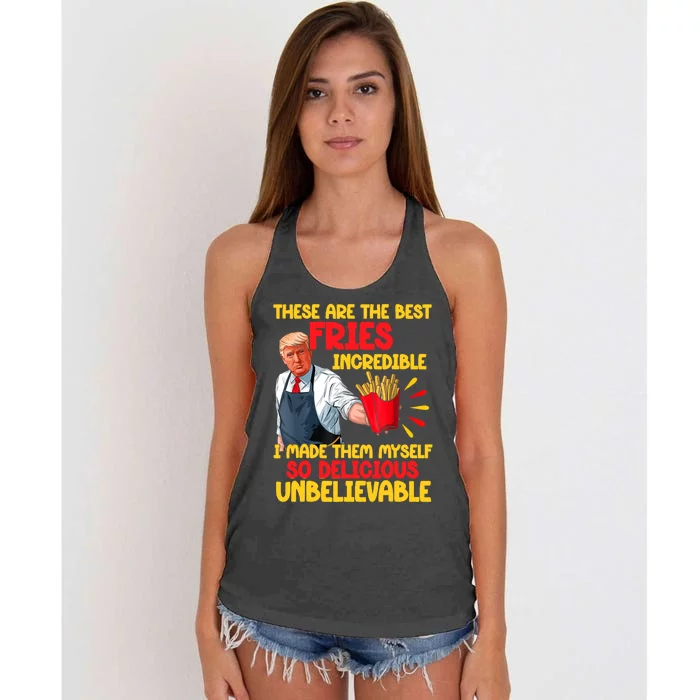 Incredible Fries Funny Quote Women's Knotted Racerback Tank