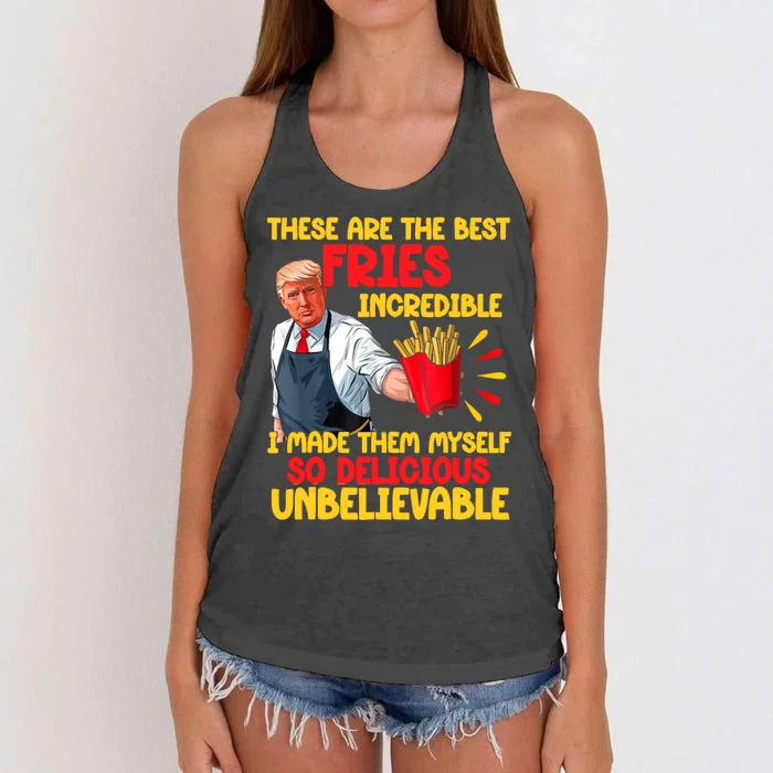 Incredible Fries Funny Quote Women's Knotted Racerback Tank