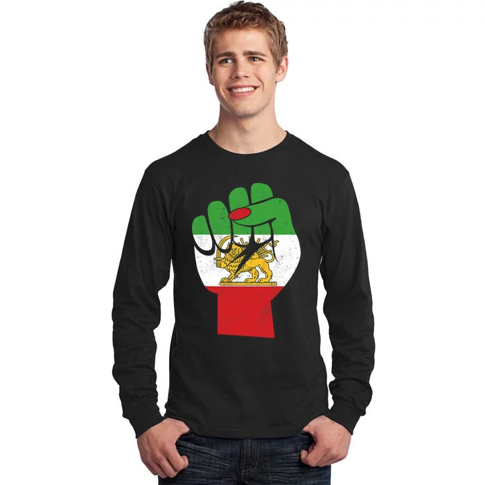 Iranian Flag Female Fist Support Women Of Iran LION SUN FLAG Tall Long Sleeve T-Shirt