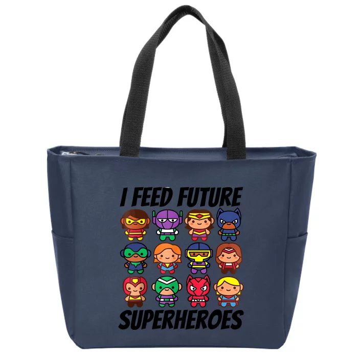 I Feed Future Superheroes School Lunch Lady Squad Zip Tote Bag