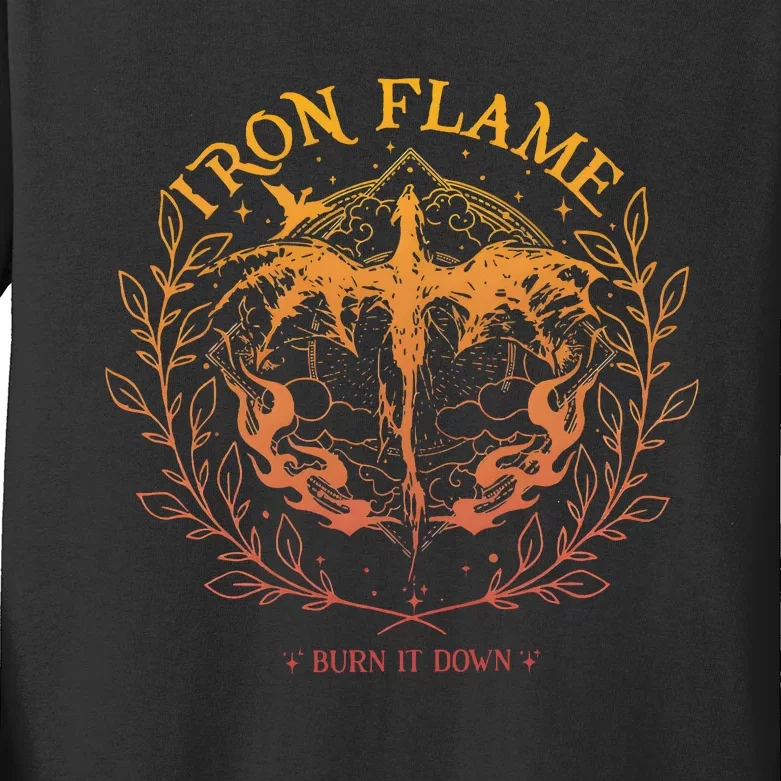 Iron Flame Fourth Wing Rebecca Yarros Kids Long Sleeve Shirt