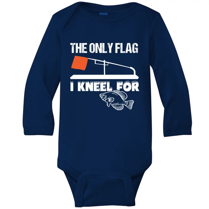 Ice Fishing Funny Tip Up Flag Gift Great Gift Cool Gift Baby Long Sleeve Bodysuit