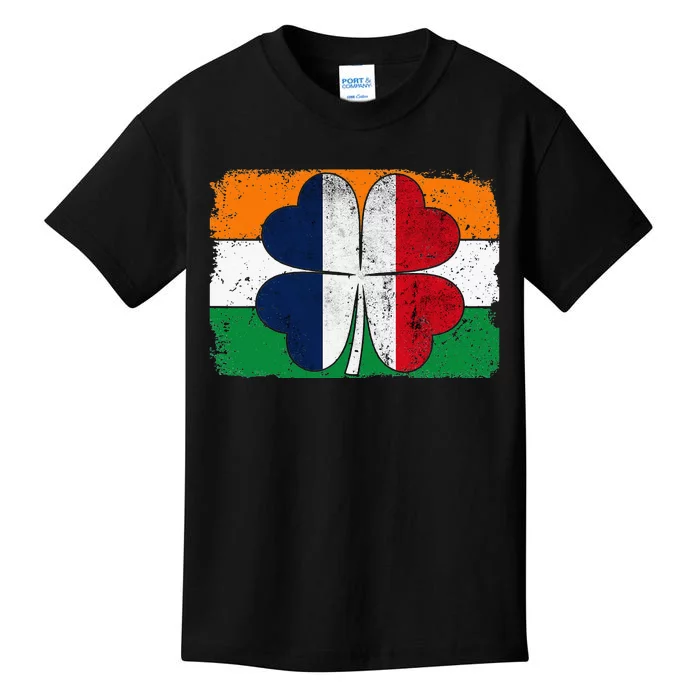 Irish France Flag Ireland Shamrock St Patricks Day Kids T-Shirt