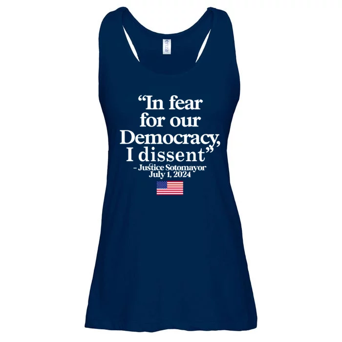 In Fear For Our Democracy I Dessent Justice Sotomayor Usa Ladies Essential Flowy Tank