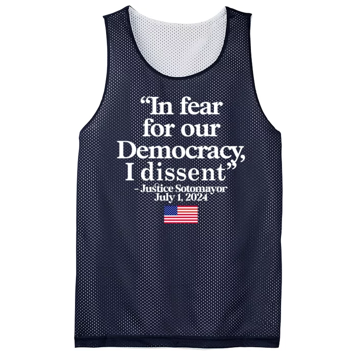 In Fear For Our Democracy I Dessent Justice Sotomayor Usa Mesh Reversible Basketball Jersey Tank