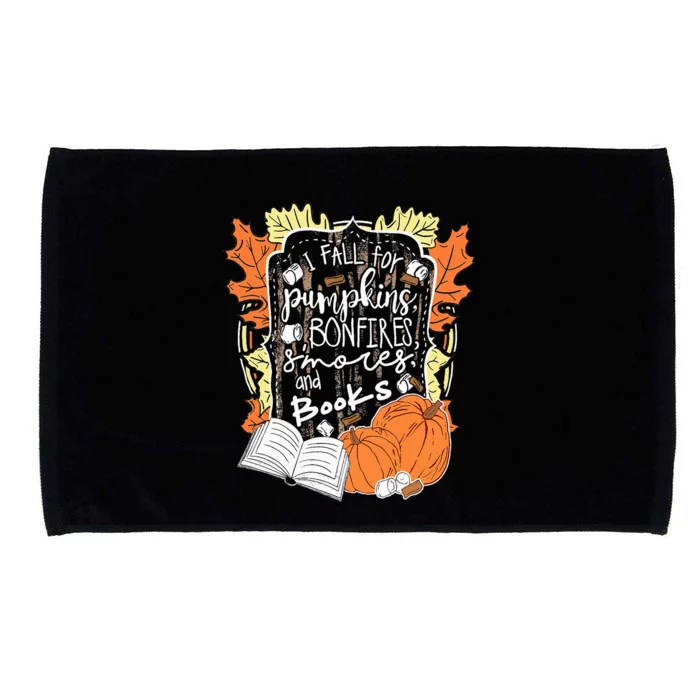 I Fall For Pumpkins Bonfires S'mores Books Halloween Reader Microfiber Hand Towel