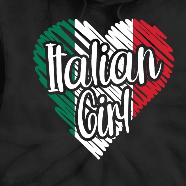 Italy For Girl Italian Heart Flag For Women Italia Tie Dye Hoodie