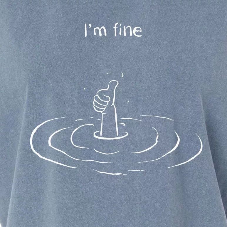 IM Fine Hand Sign Funny Art Submerged Under Water Garment-Dyed Women's Muscle Tee