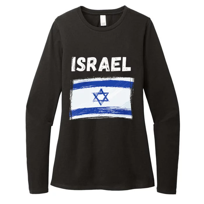 Israel Flag Holiday Vintage Grunge Israeli Flag Womens CVC Long Sleeve Shirt