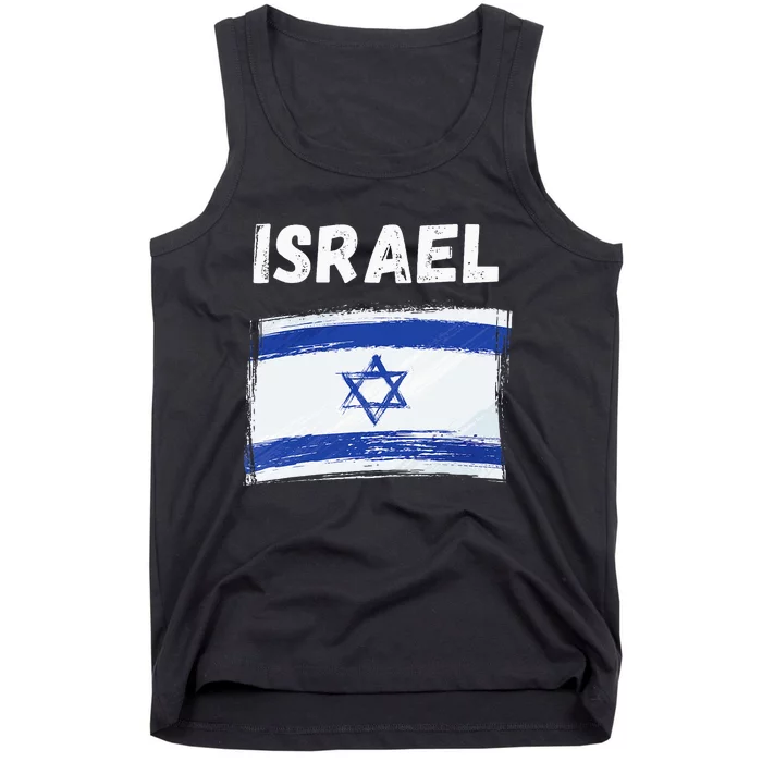 Israel Flag Holiday Vintage Grunge Israeli Flag Tank Top