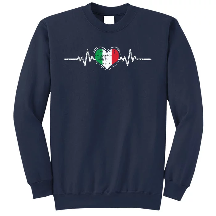 Italy Flag Heartbeat Italian Roots Vintage Sweatshirt