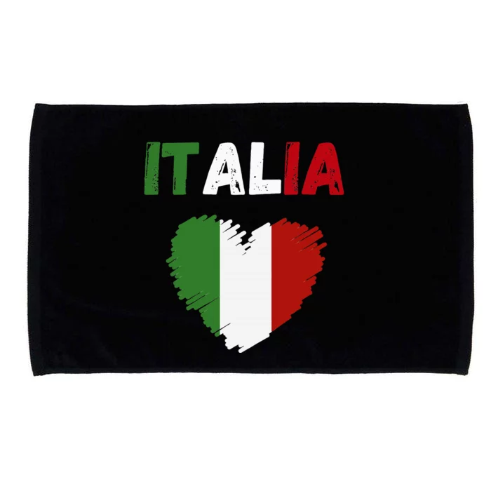 Italy Flag Holiday Italy Heart Italian Flag Microfiber Hand Towel