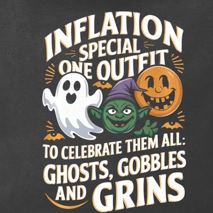 Inflation Funny Halloween Costume Thanksgiving Christmas Long Sleeve Zip Tote Bag