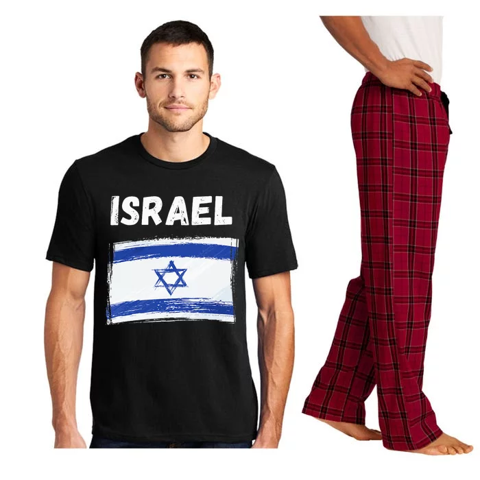 Israel Flag Holiday Vintage Grunge Israeli Flag Pajama Set