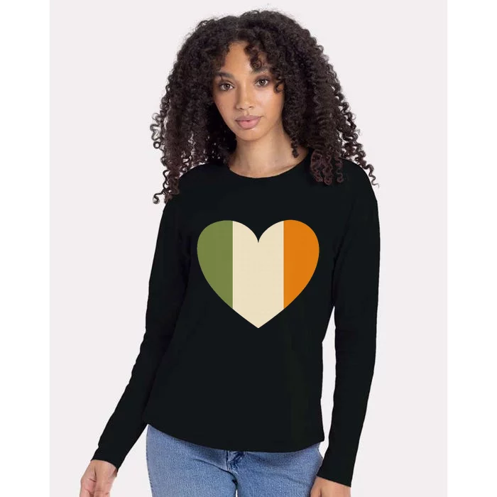 Irish Flag Heart St. Patricks Day Gift Womens Cotton Relaxed Long Sleeve T-Shirt