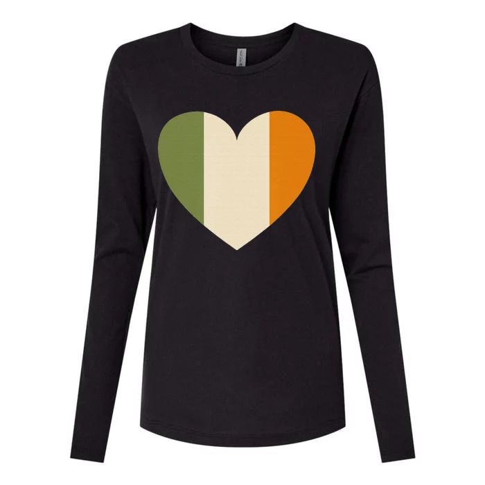 Irish Flag Heart St. Patricks Day Gift Womens Cotton Relaxed Long Sleeve T-Shirt