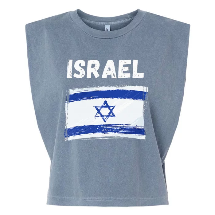 Israel Flag Holiday Vintage Grunge Israeli Flag Garment-Dyed Women's Muscle Tee