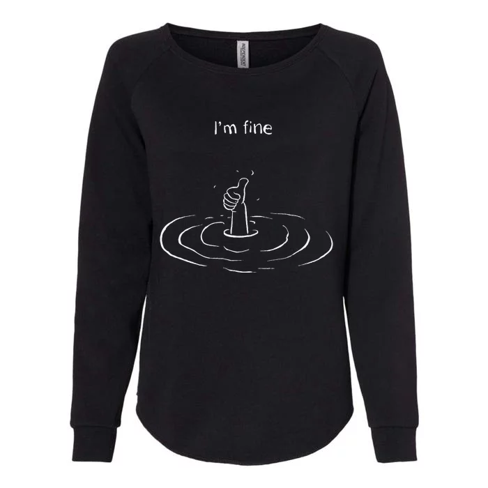 IM Fine Hand Sign Funny Art Submerged Under Water Womens California Wash Sweatshirt