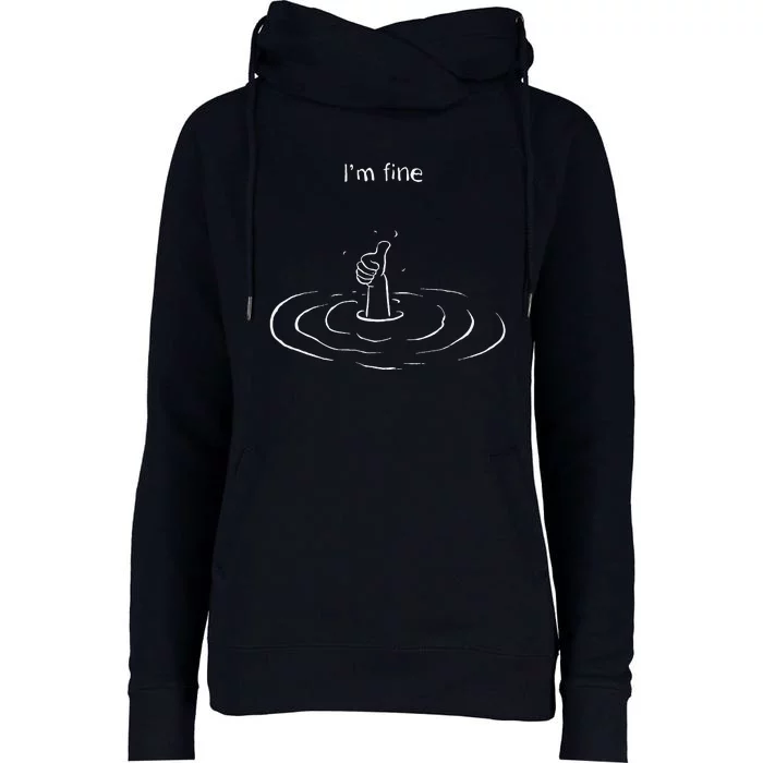 IM Fine Hand Sign Funny Art Submerged Under Water Womens Funnel Neck Pullover Hood