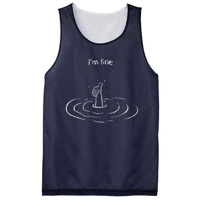 IM Fine Hand Sign Funny Art Submerged Under Water Mesh Reversible Basketball Jersey Tank