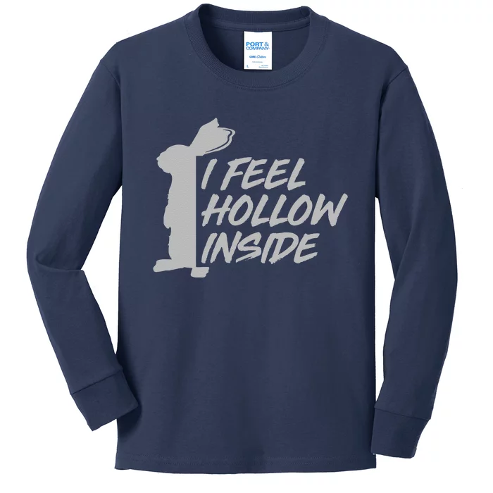 I Feel Hollow Inside Funny Chocolate Easter Bunny Kids Long Sleeve Shirt