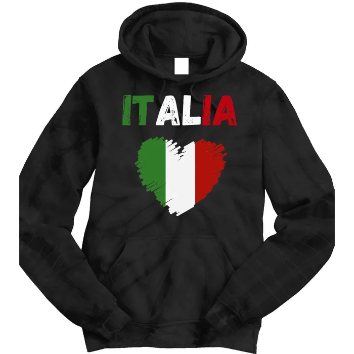 Italy Flag Holiday Italy Heart Italian Flag Tie Dye Hoodie