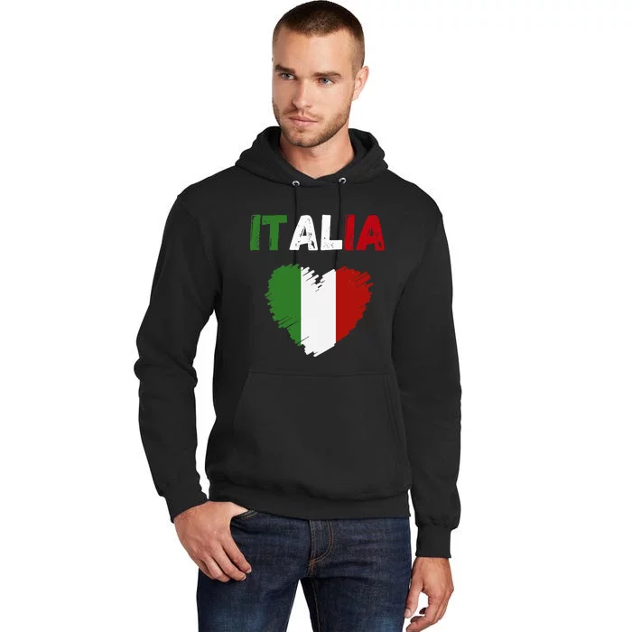 Italy Flag Holiday Italy Heart Italian Flag Tall Hoodie