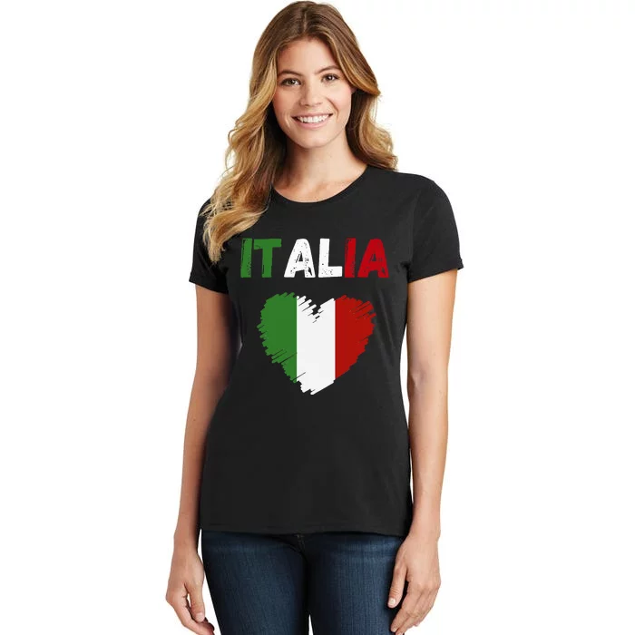 Italy Flag Holiday Italy Heart Italian Flag Women's T-Shirt