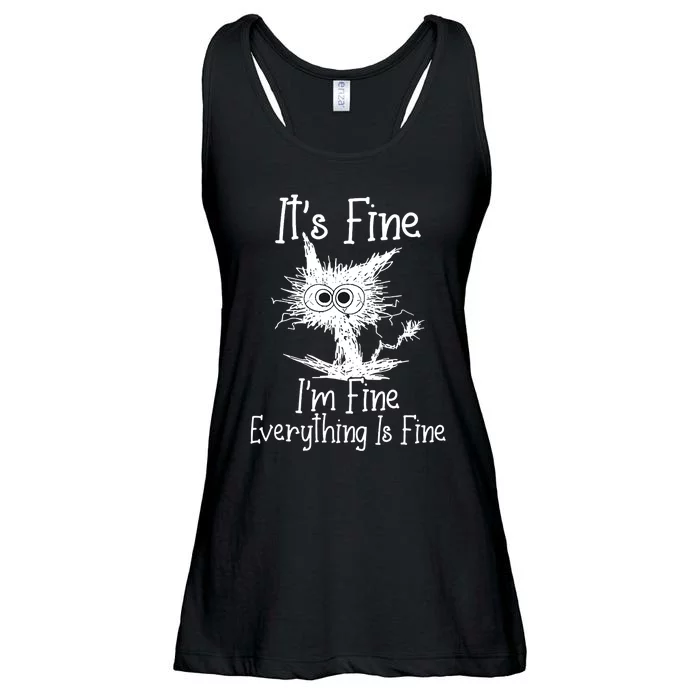 Its Fine Im Fine Everything Is Fine Funny Cat Ladies Essential Flowy Tank