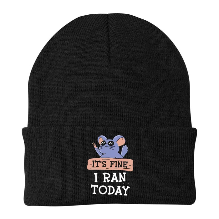 It's Fine I Ran Today Jogging Run Runner Running Jogger Knit Cap Winter Beanie