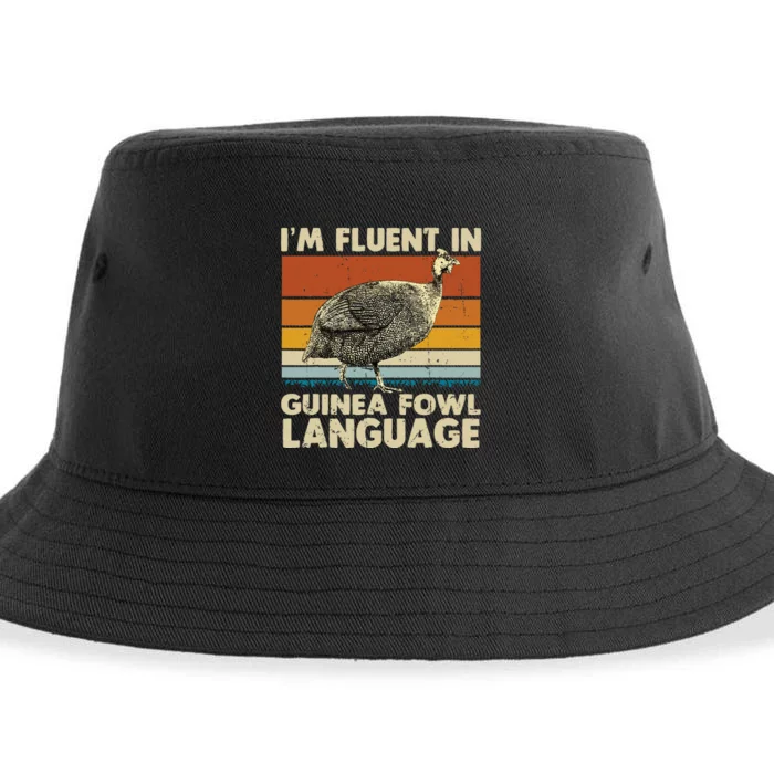 Im Fluent In Guinea Fowl Language Sustainable Bucket Hat