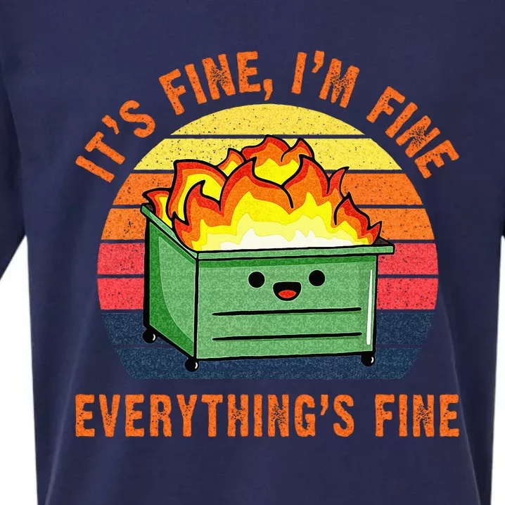 Its Fine Im Fine Everythings Fine Lil Dumpster Fire Cool Sueded Cloud Jersey T-Shirt