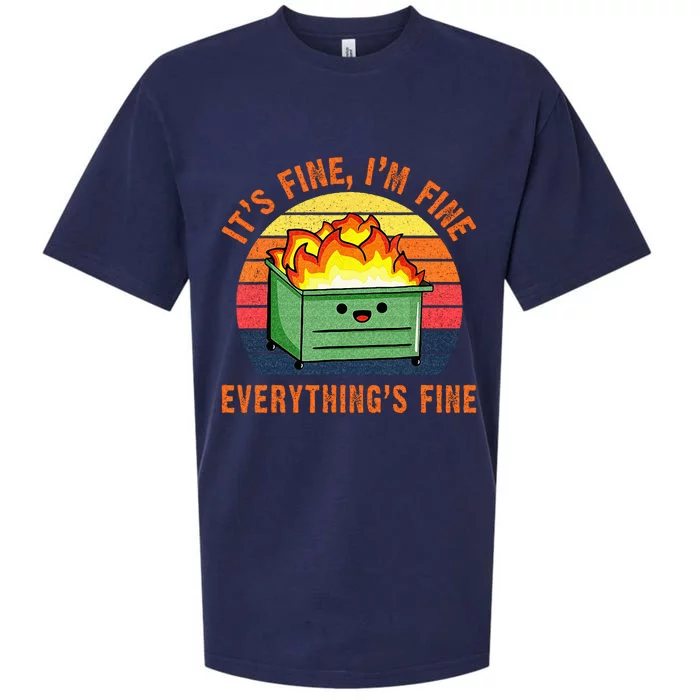 Its Fine Im Fine Everythings Fine Lil Dumpster Fire Cool Sueded Cloud Jersey T-Shirt