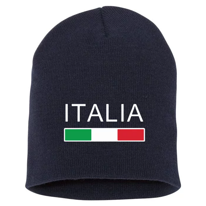 Italia Flag Italian Italy Italiano Family Heritage Short Acrylic Beanie