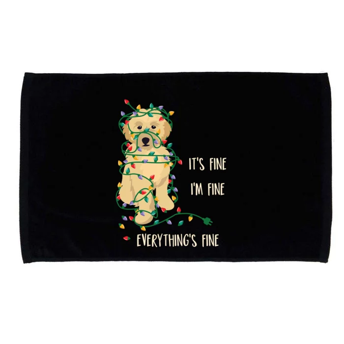 Its Fine Im Fine Everything Is Fine Christmas Lights Gift Microfiber Hand Towel