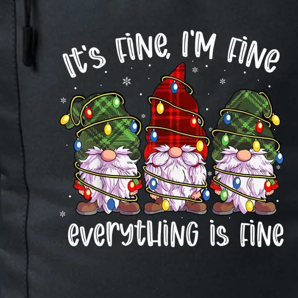 ItS Fine IM Fine Everything Is Fine Gnome Christmas Lights Meaningful Gift Daily Commute Backpack