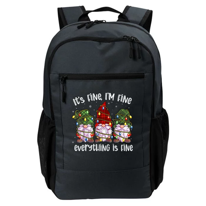 ItS Fine IM Fine Everything Is Fine Gnome Christmas Lights Meaningful Gift Daily Commute Backpack