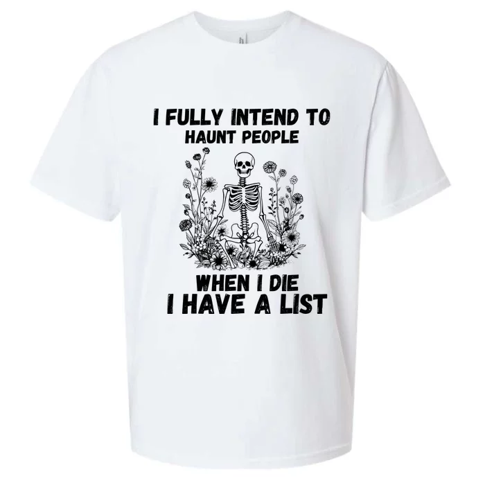 I Fully Intend To Haunt People When I Die I Have A List Sueded Cloud Jersey T-Shirt