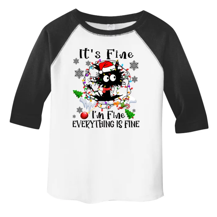 ItS Fine IM Fine Everything Is Fine Naughty Cat Xmas Light Funny Gift Toddler Fine Jersey T-Shirt