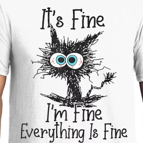 ItS Fine IM Fine Everything Is Fine Funny Cat Pajama Set