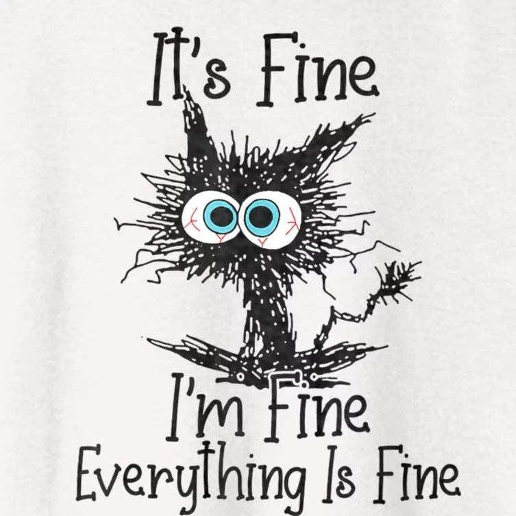 ItS Fine IM Fine Everything Is Fine Funny Cat Women's Crop Top Tee